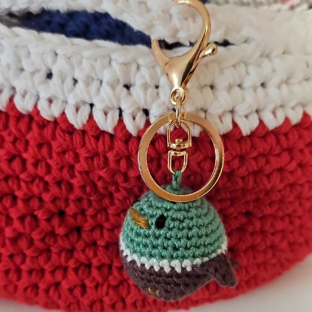 Tiny Crochet Duck Keychain